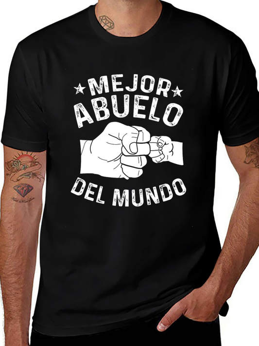 Mejor Abuelo Del Mundo Black T-Shirt