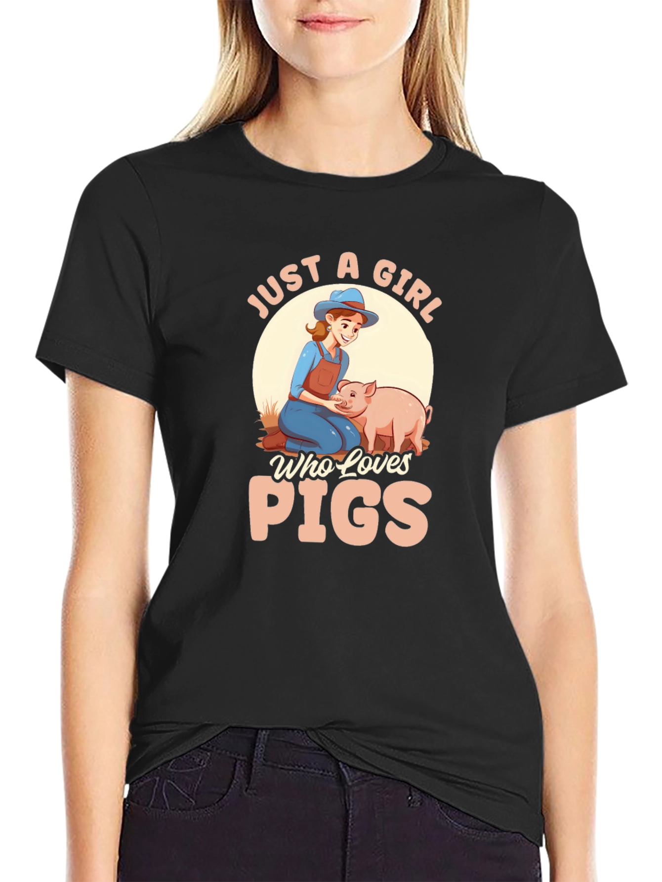 Just A Girl Who Loves Pigs Graphic T-Shirt