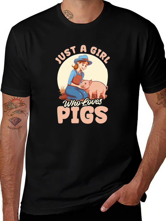 Just A Girl Who Loves Pigs Graphic T-Shirt