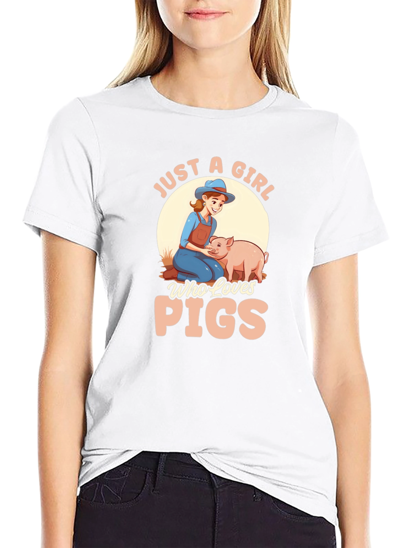 Just A Girl Who Loves Pigs Graphic T-Shirt