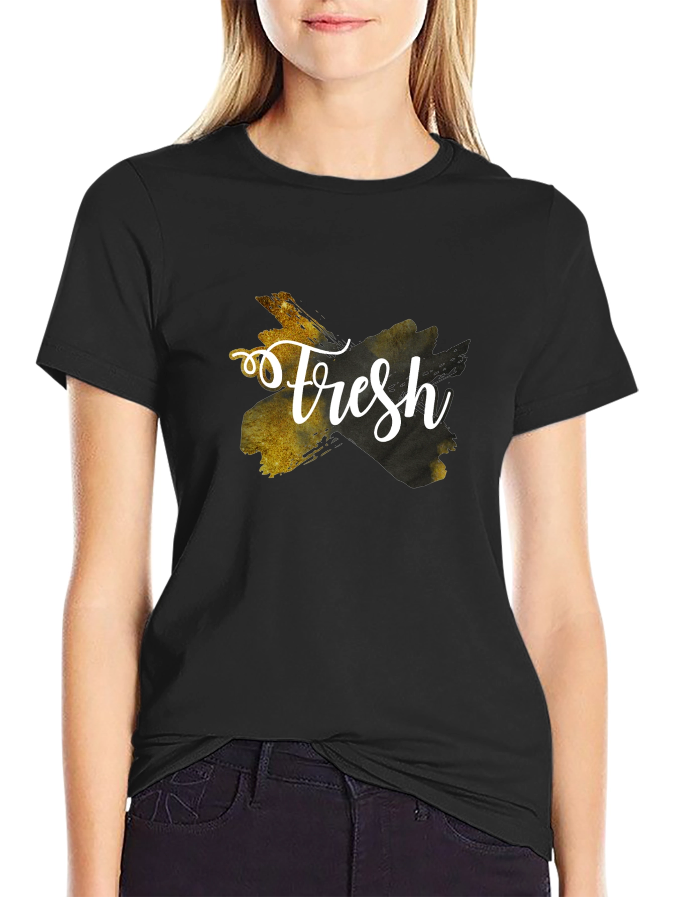 Fresh Graphic Tee - Stylish Black T-Shirt