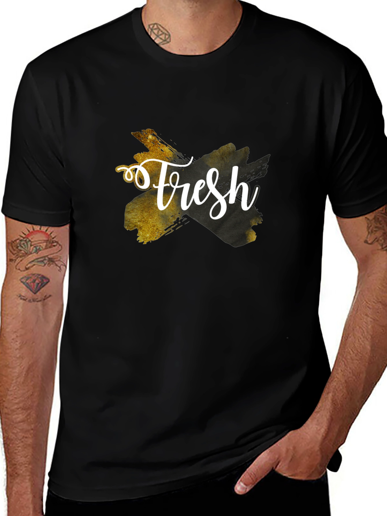 Fresh Graphic Tee - Stylish Black T-Shirt
