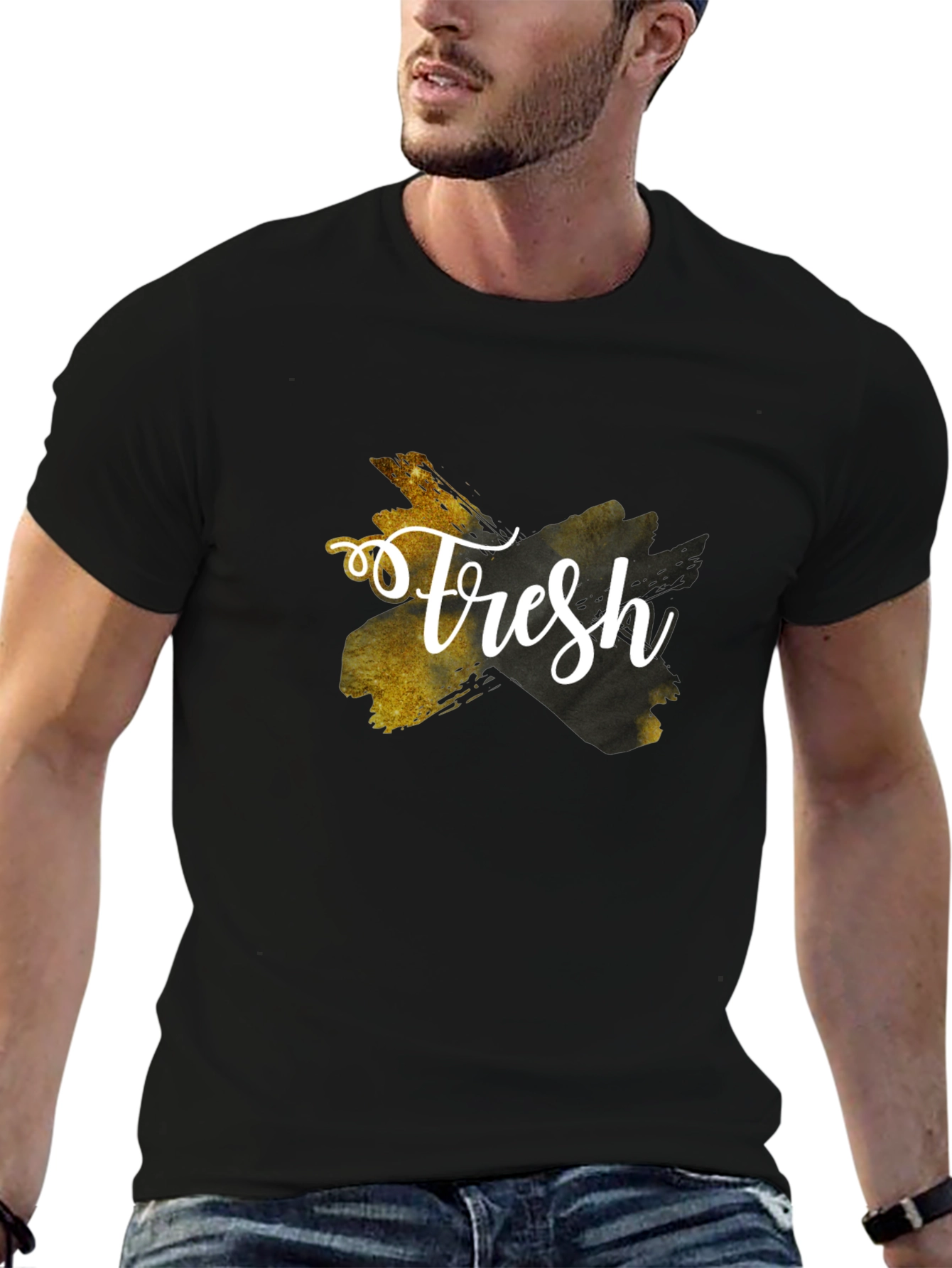 Fresh Graphic Tee - Stylish Black T-Shirt