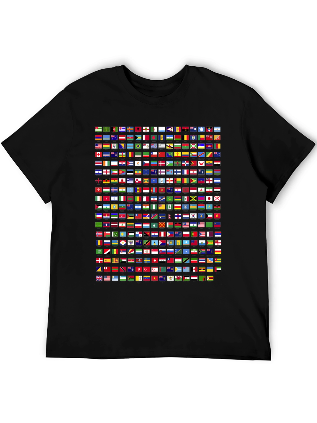 Flags of the World Graphic T-Shirt - Black