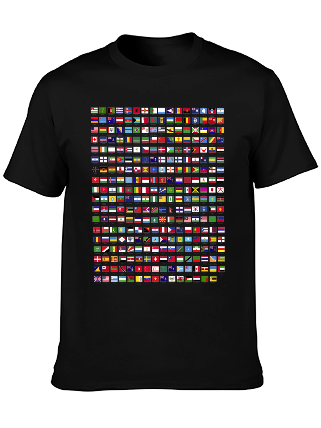 Flags of the World Graphic T-Shirt - Black