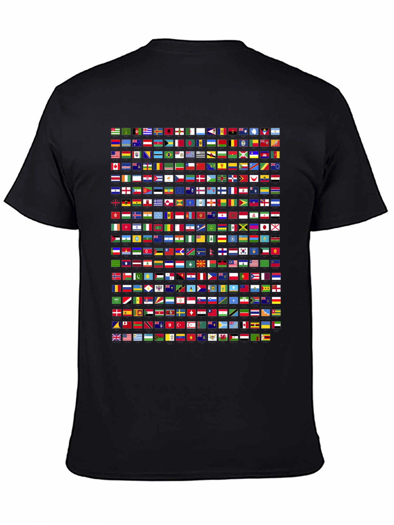 Flags of the World Graphic T-Shirt - Black