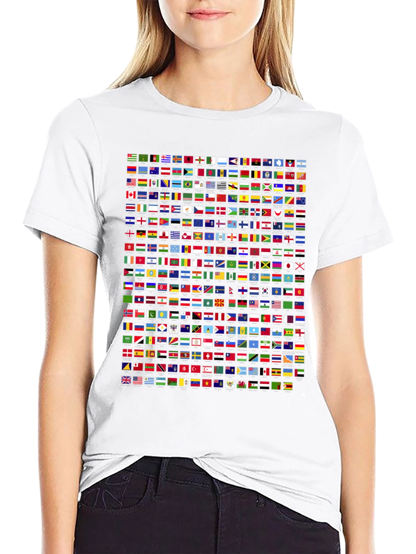 Flags of the World Graphic T-Shirt - Black