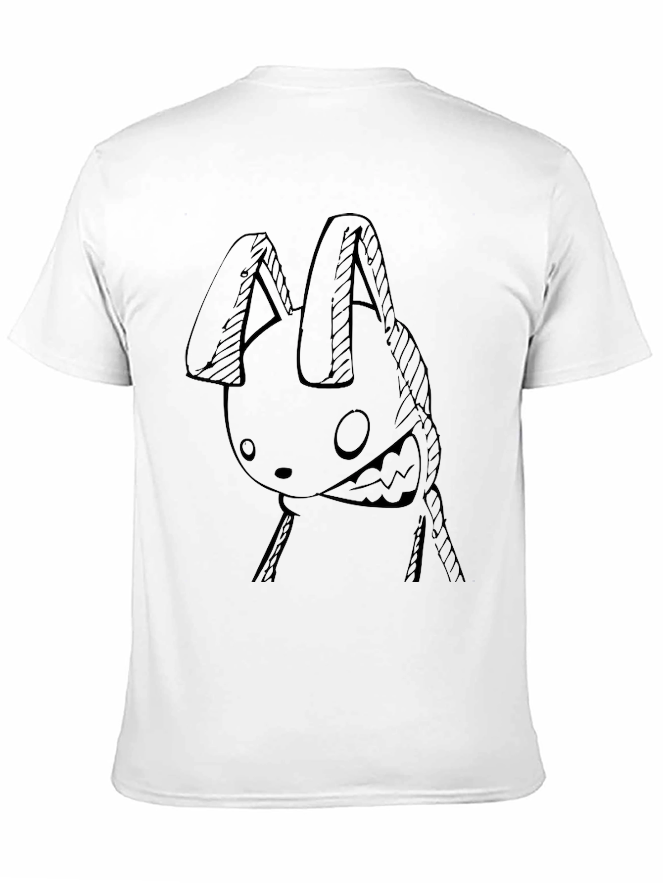 Mens Black T-Shirt with Edgy Bunny Graphic