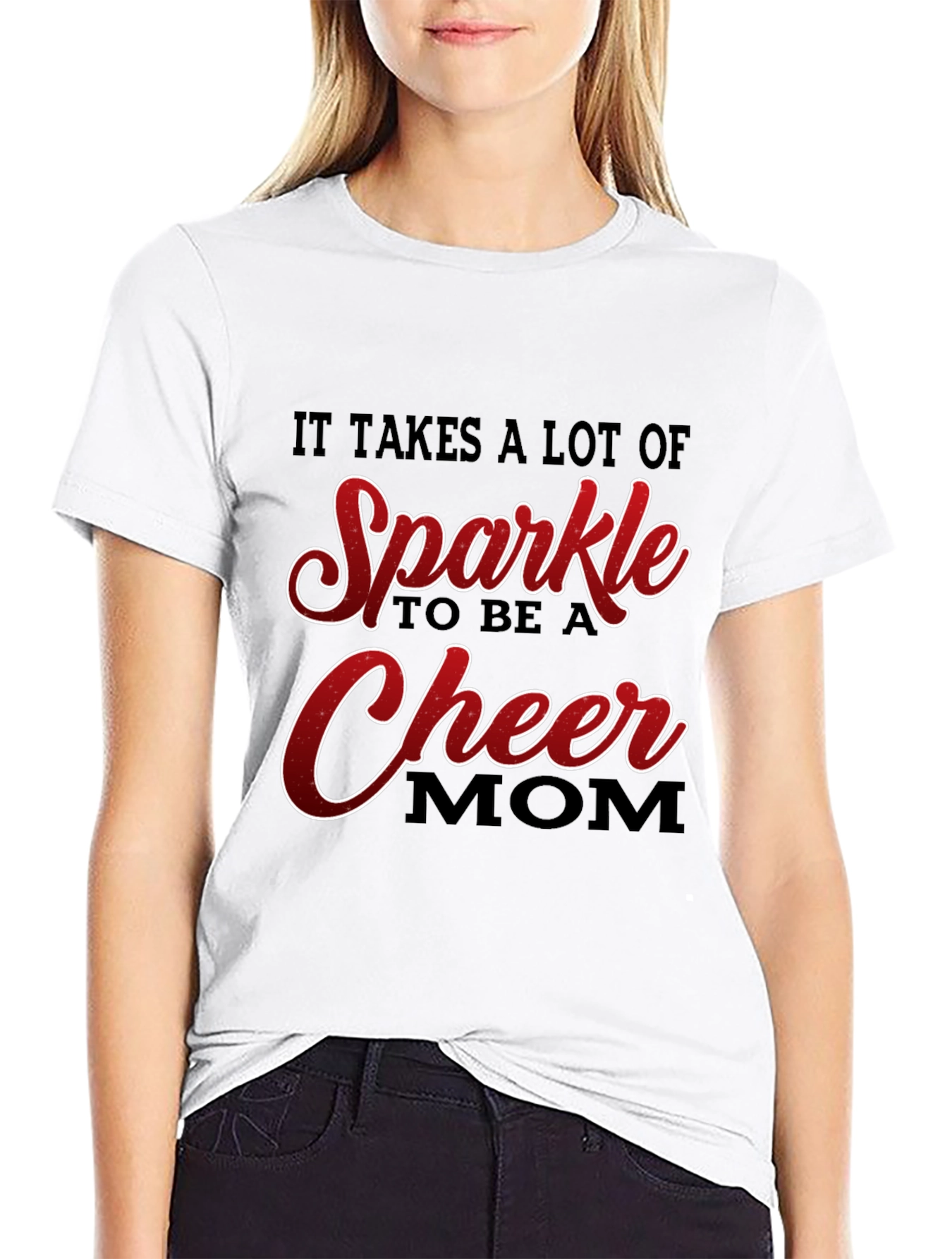 Sparkle Cheer Mom Graphic T-Shirt