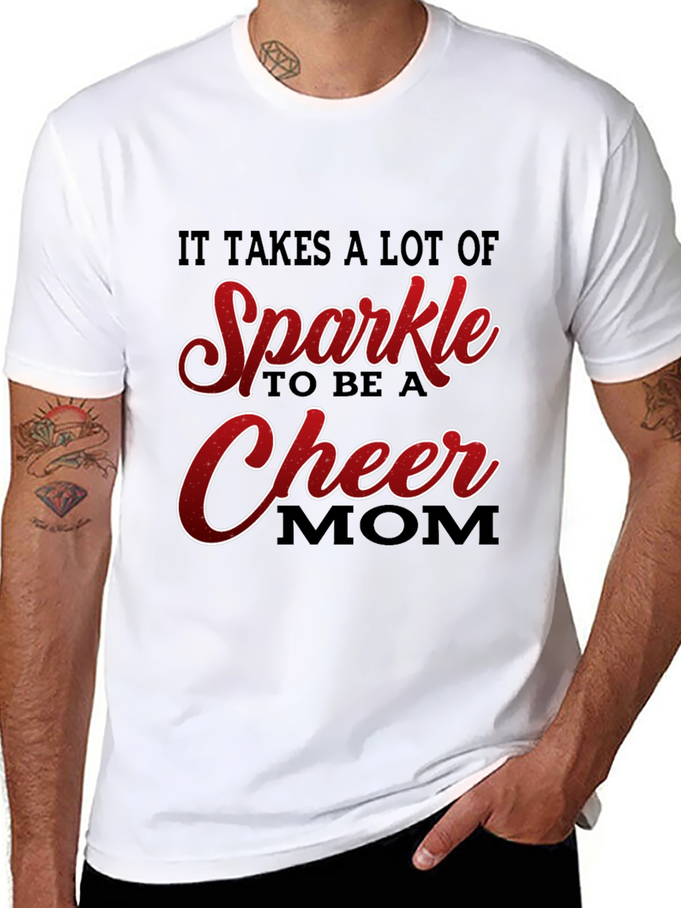 Sparkle Cheer Mom Graphic T-Shirt