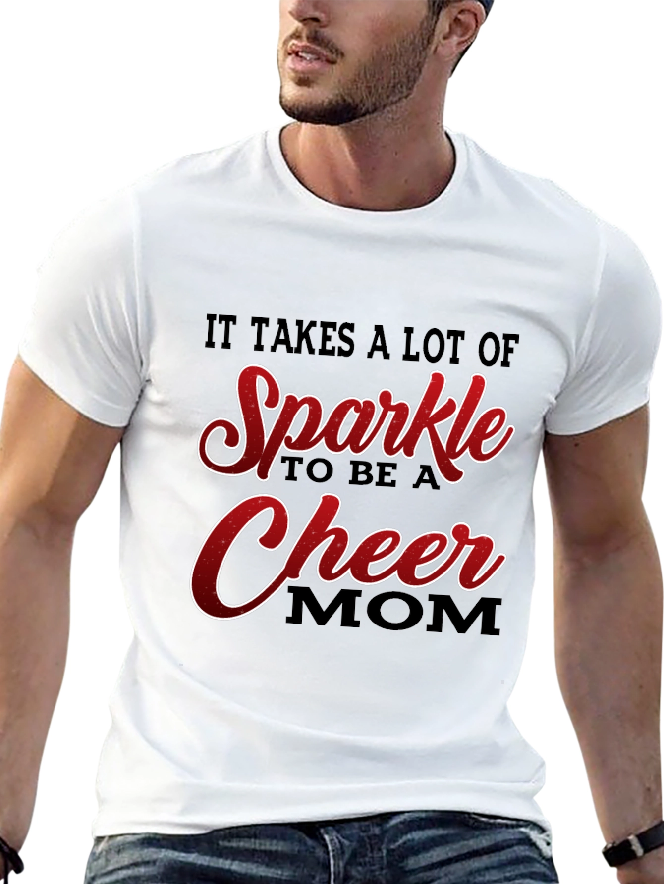 Sparkle Cheer Mom Graphic T-Shirt