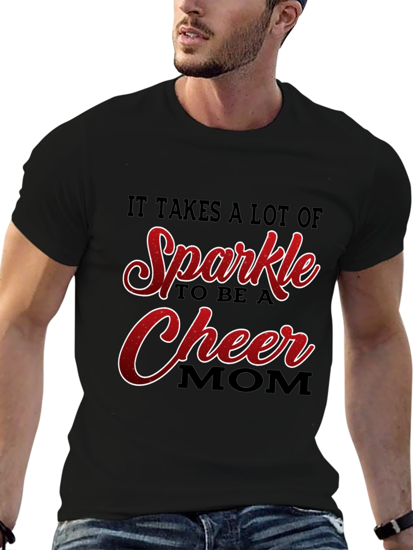 Sparkle Cheer Mom Graphic T-Shirt