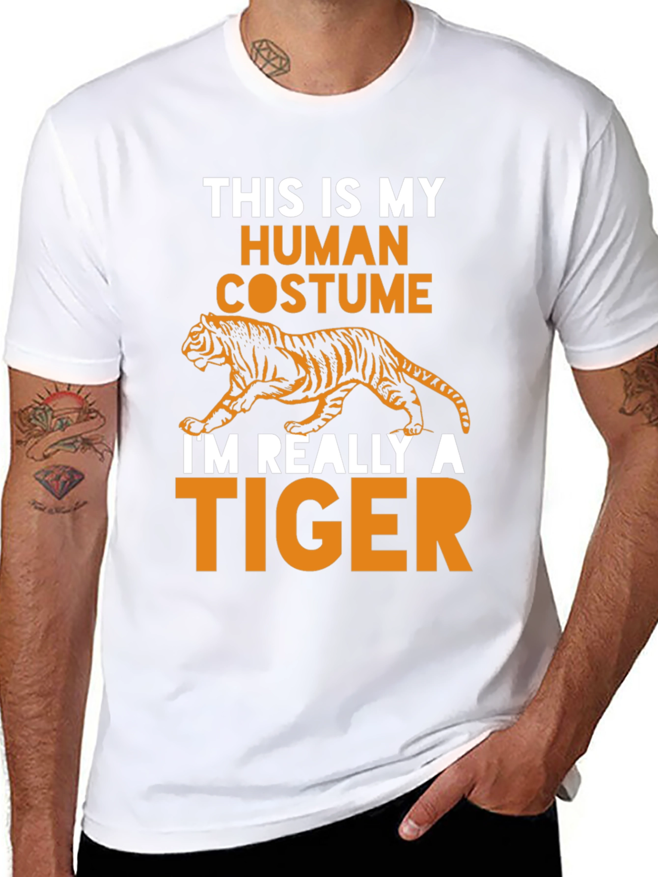 Human Costume Tiger Graphic T-Shirt