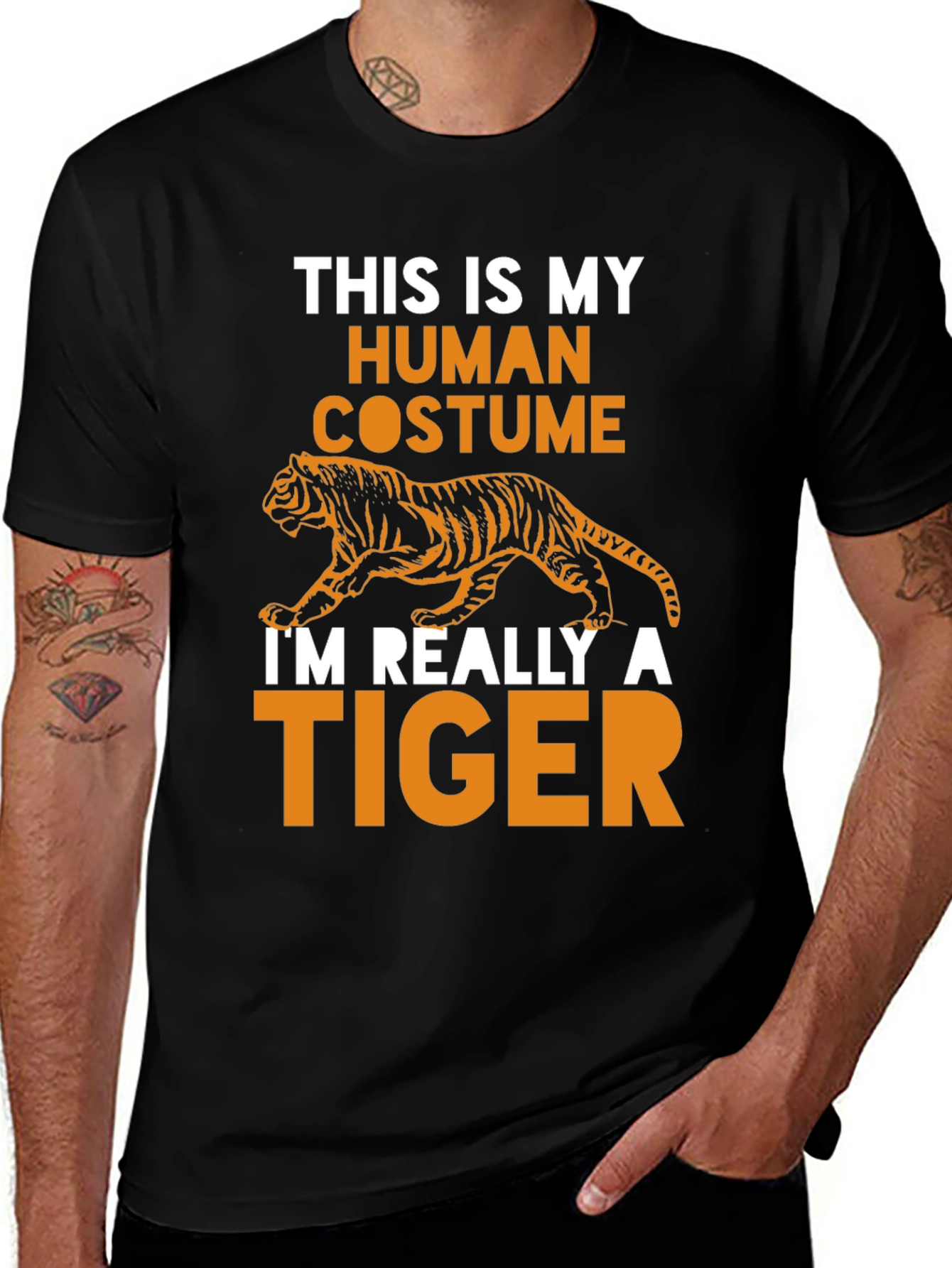 Human Costume Tiger Graphic T-Shirt