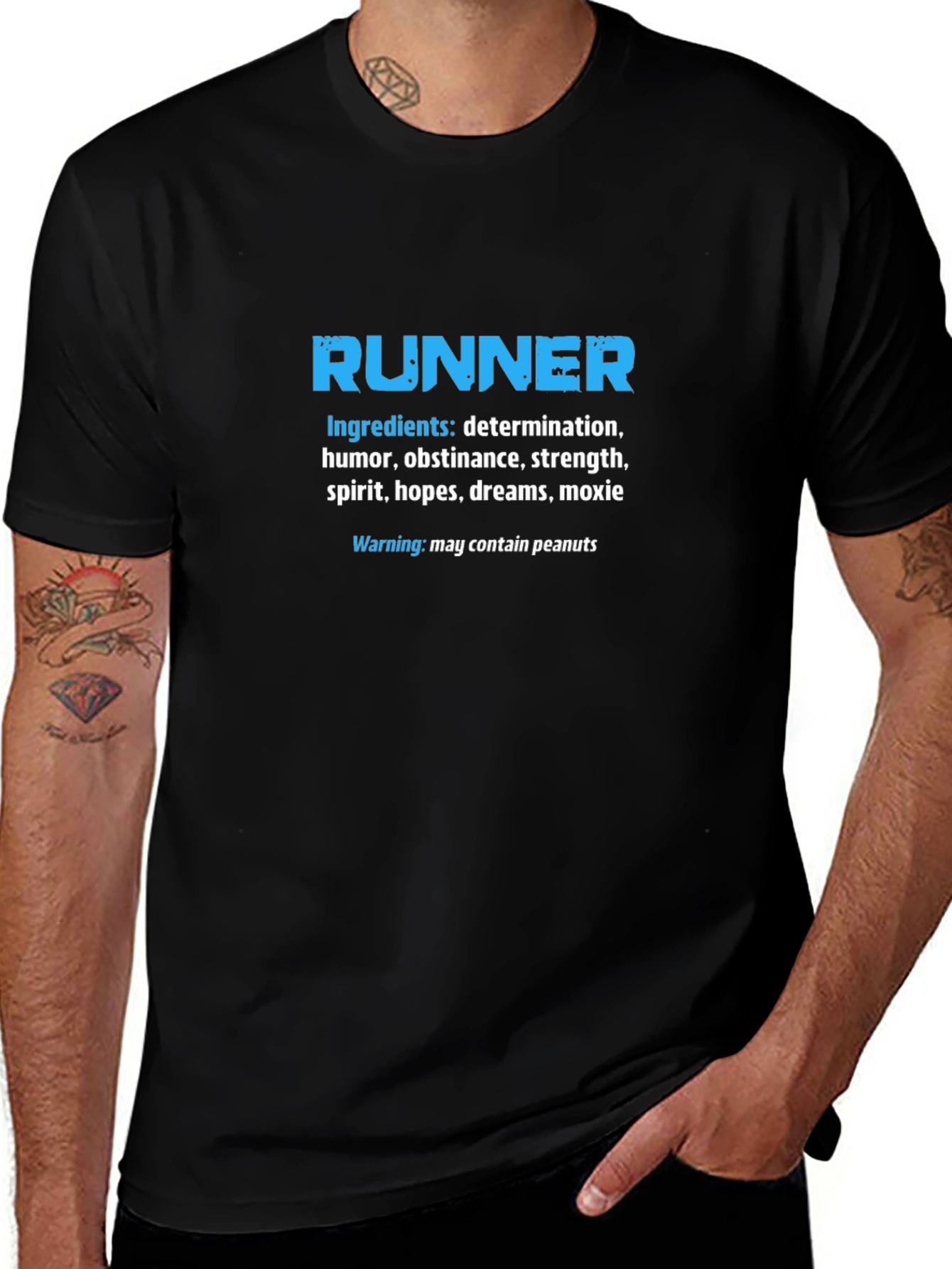 Runner Ingredients T-Shirt: Determination Humor Strength