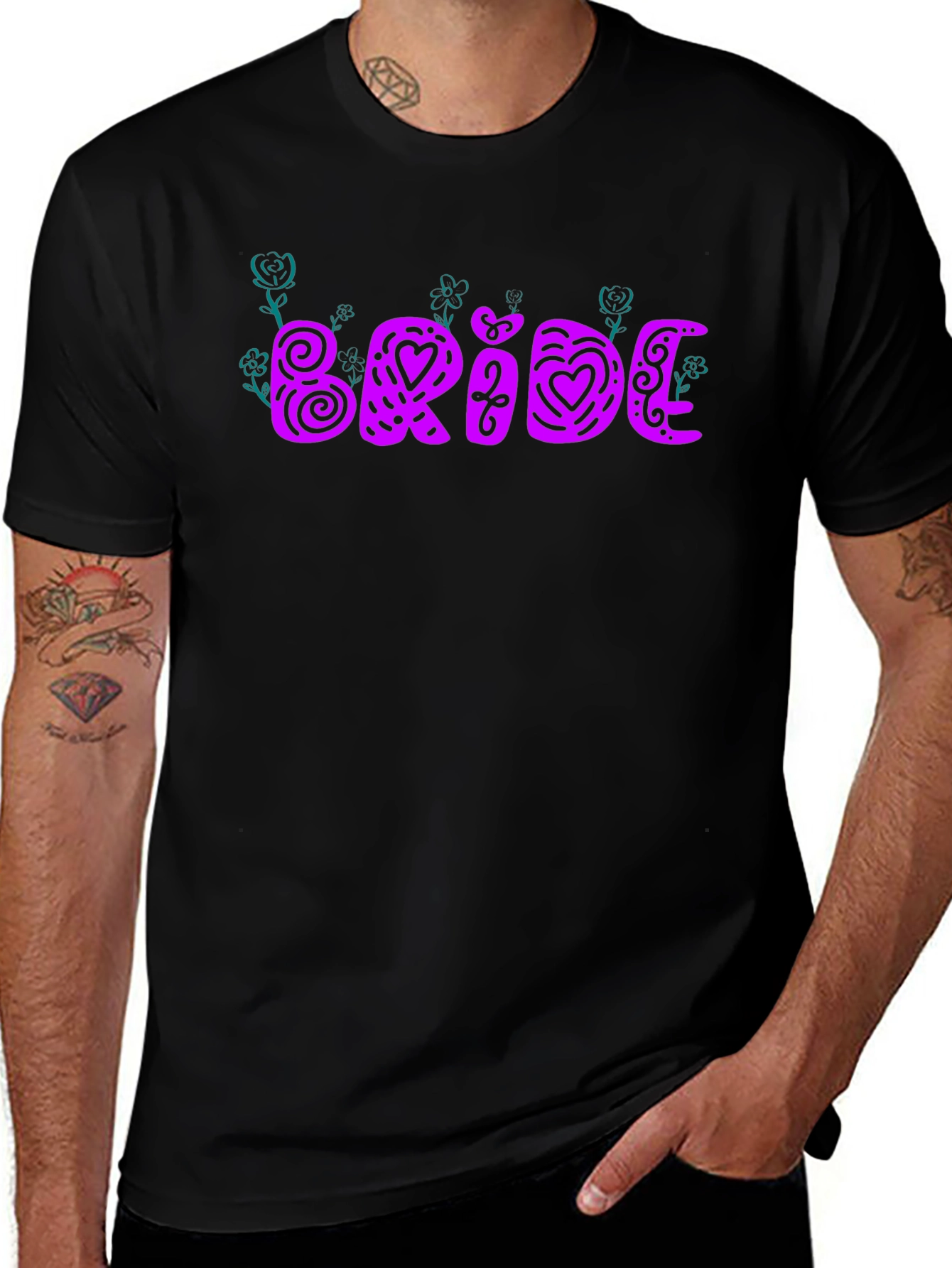 Bride Tee - Floral Heart Design