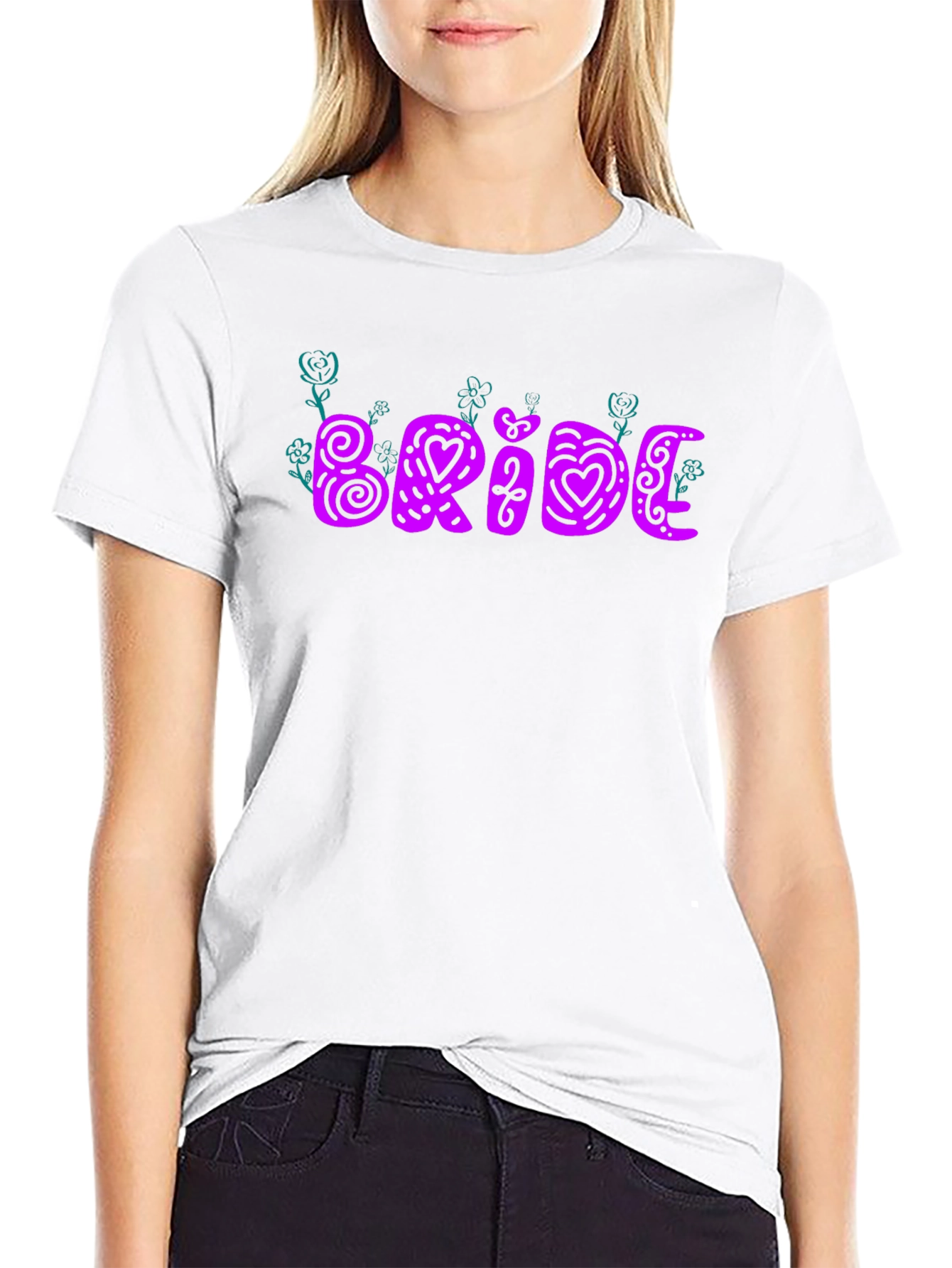 Bride Tee - Floral Heart Design