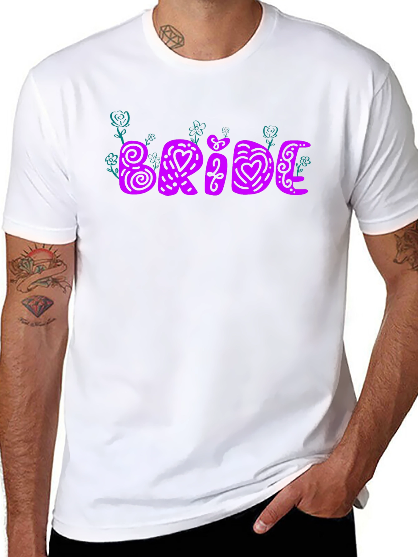 Bride Tee - Floral Heart Design