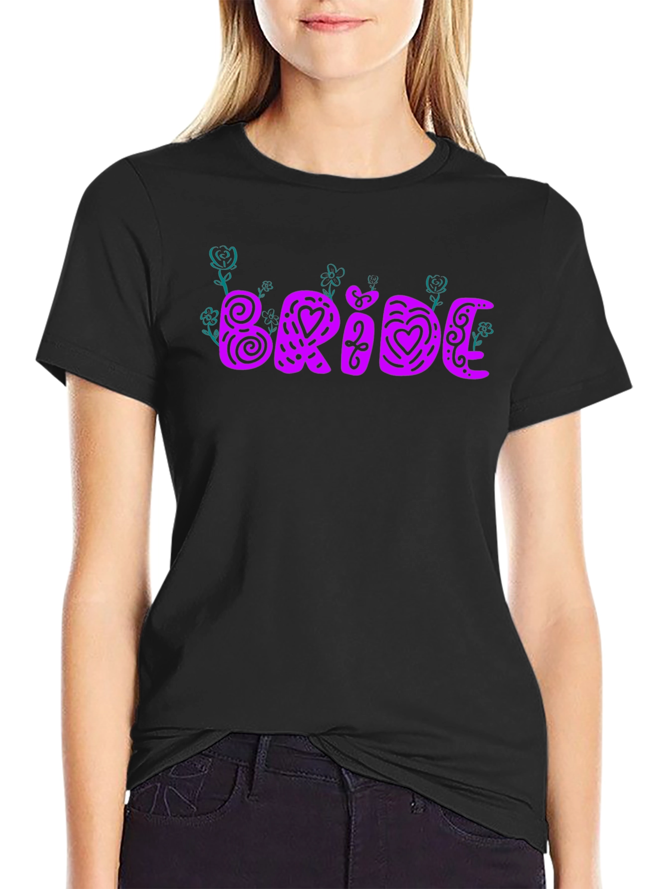 Bride Tee - Floral Heart Design