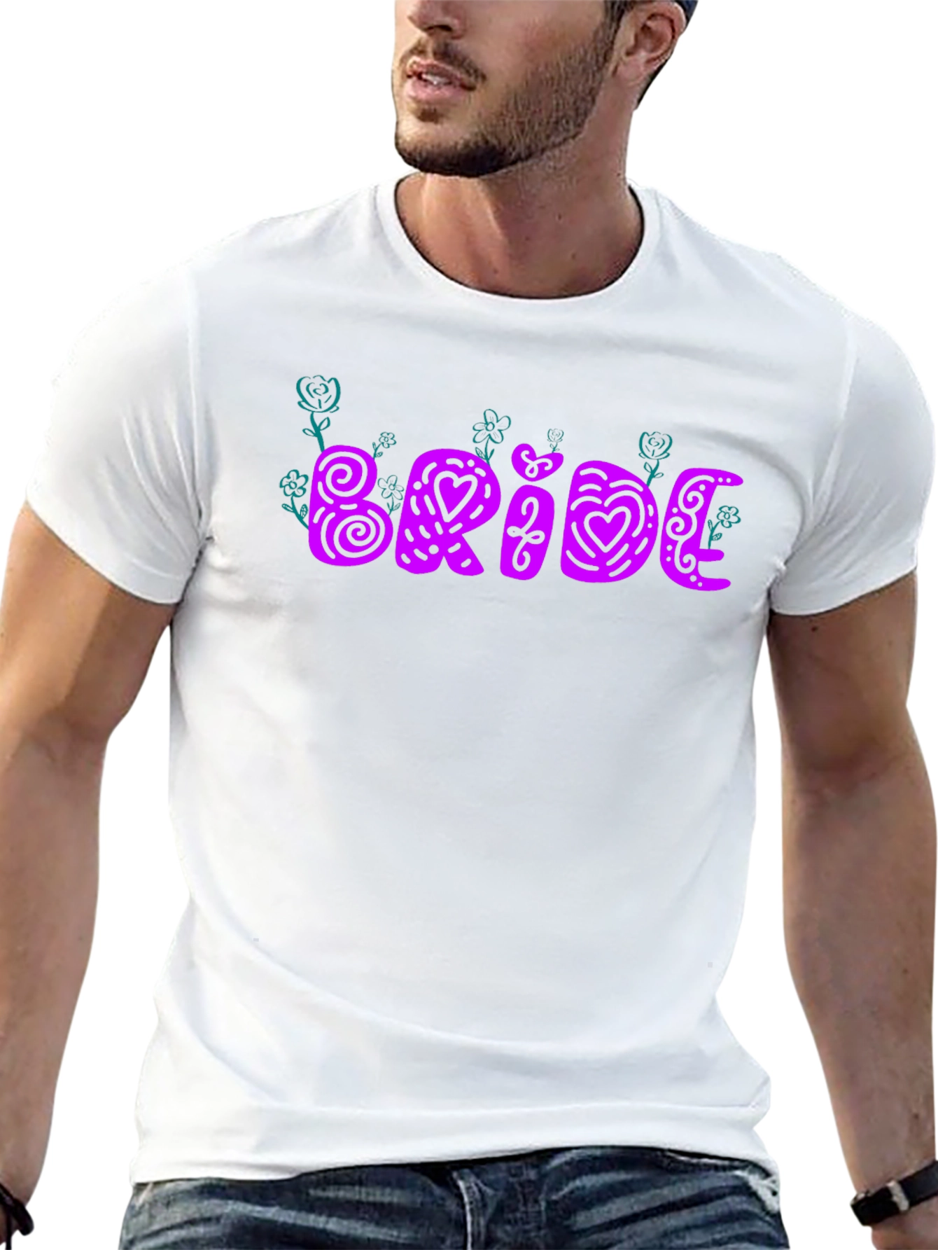 Bride Tee - Floral Heart Design