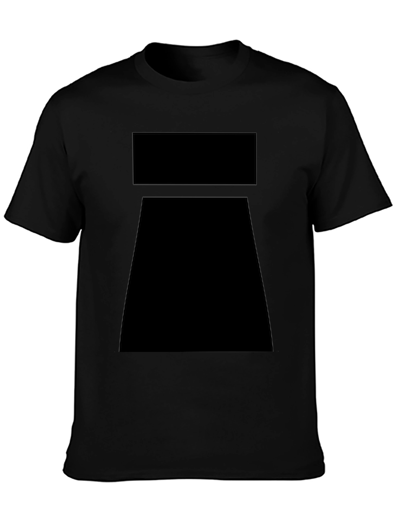 Black Geometric Print Crew Neck T-Shirt