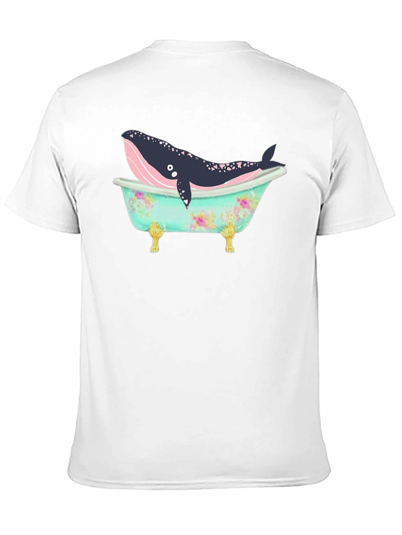 Whale in Tub Graphic Tee - Black Cotton T-Shirt