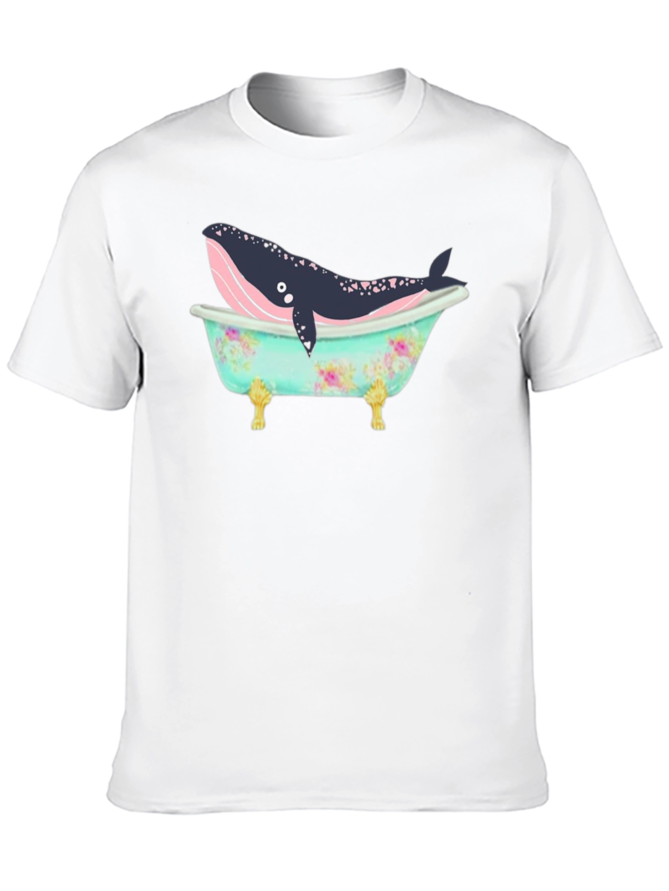 Whale in Tub Graphic Tee - Black Cotton T-Shirt