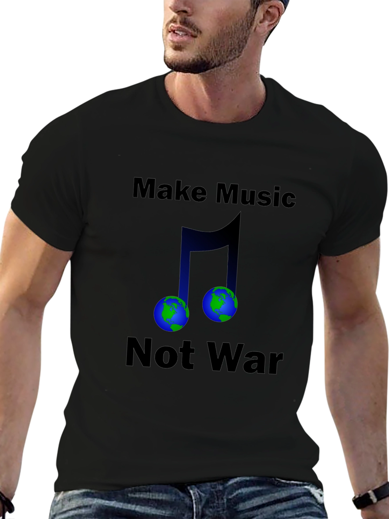 Make Music Not War Earth T-Shirt