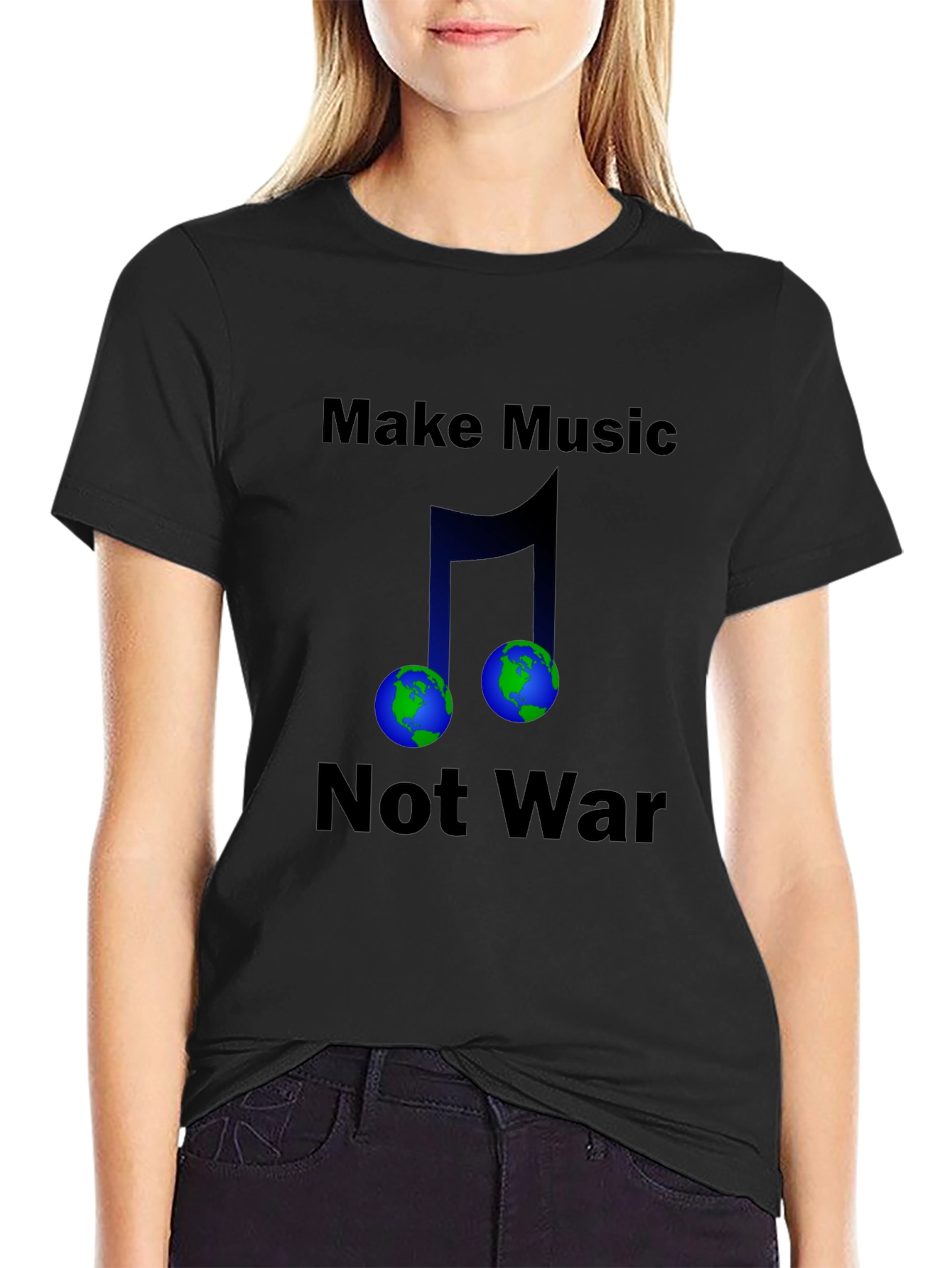 Make Music Not War Earth T-Shirt