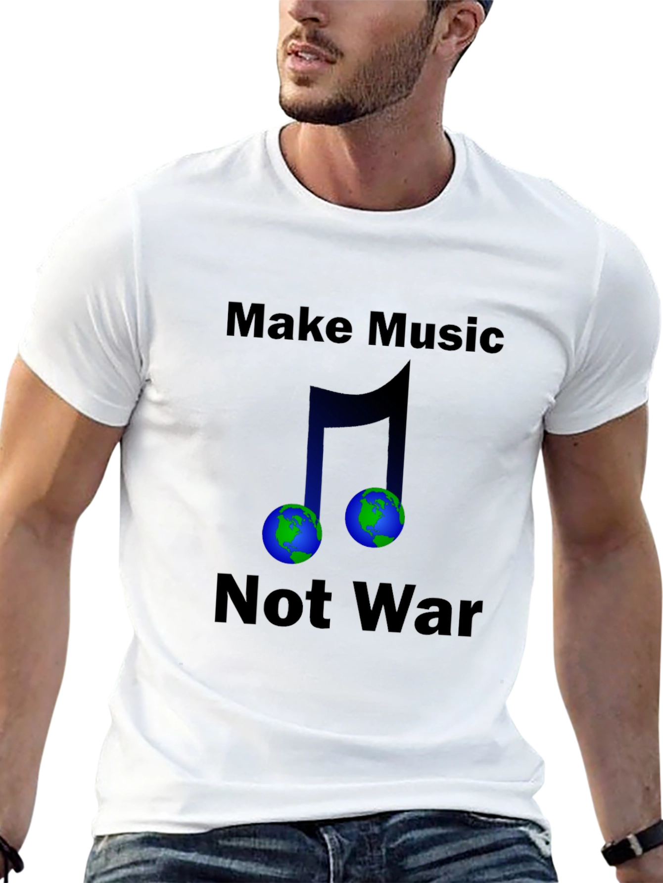 Make Music Not War Earth T-Shirt
