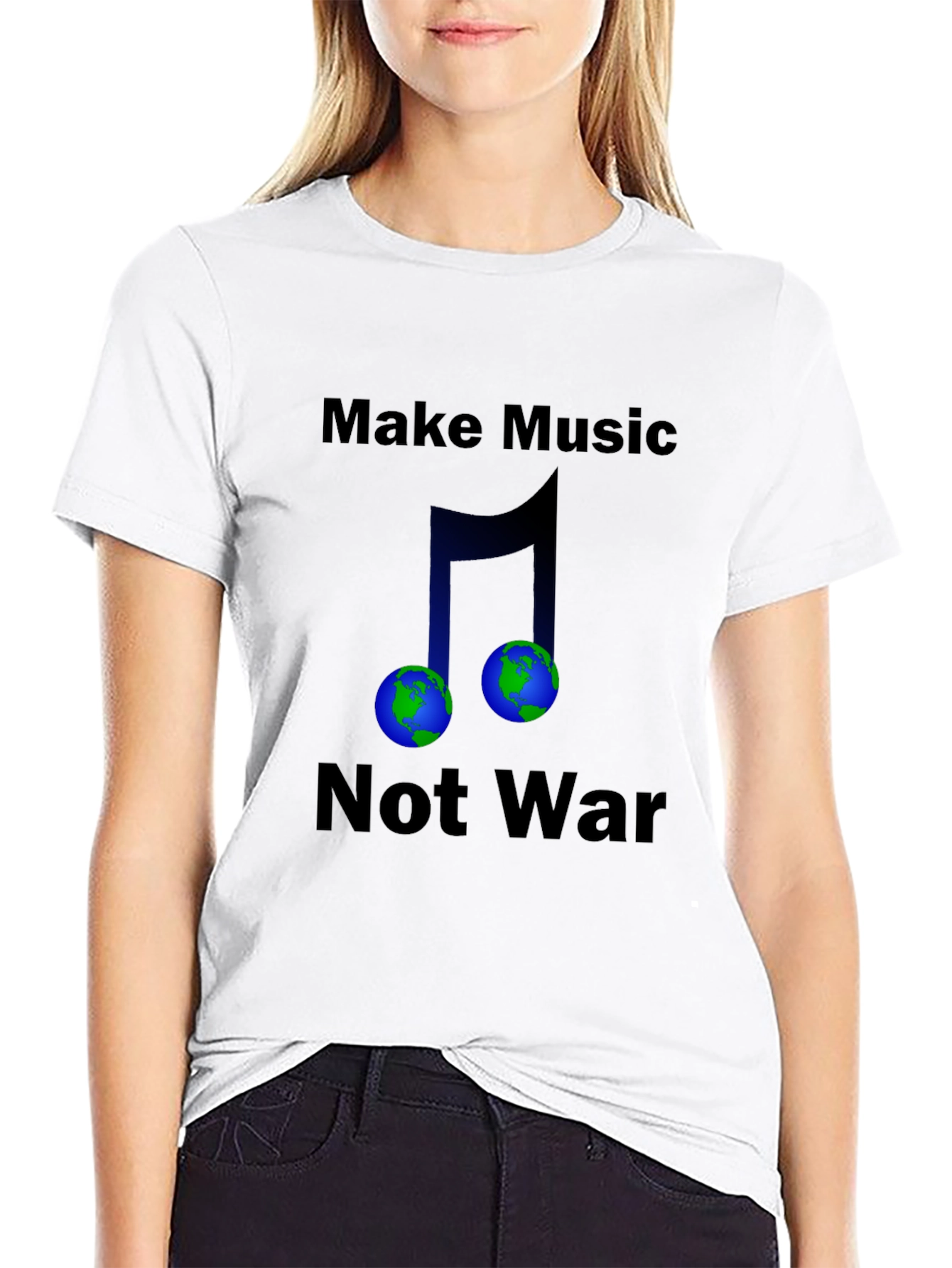 Make Music Not War Earth T-Shirt