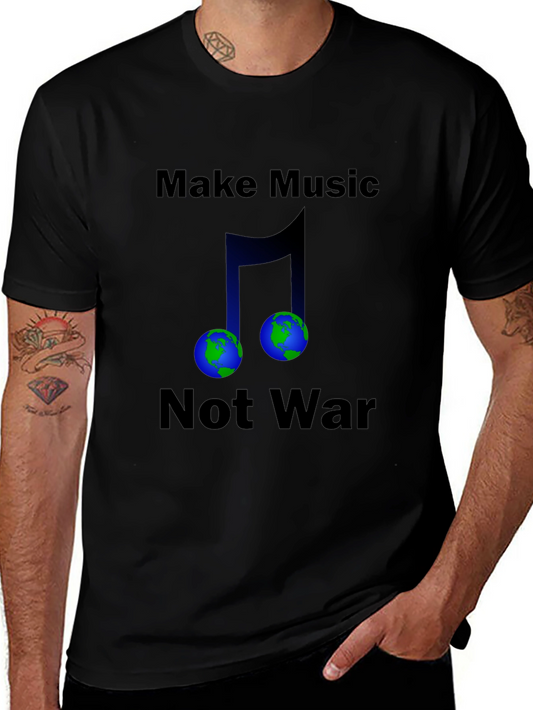 Make Music Not War Earth T-Shirt
