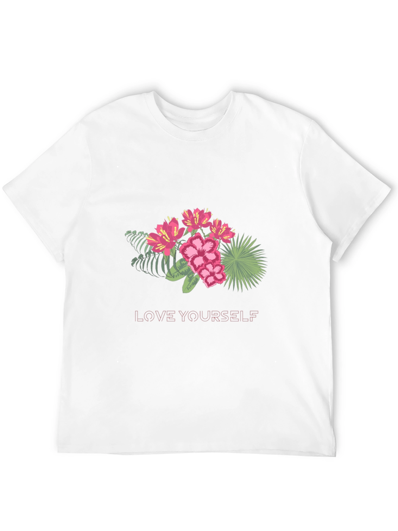 Floral Love Yourself Black T-Shirt