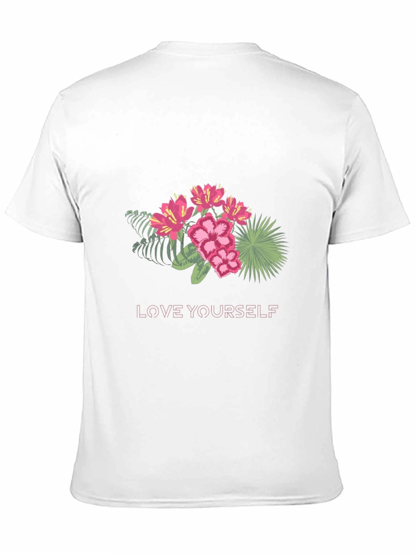 Floral Love Yourself Black T-Shirt