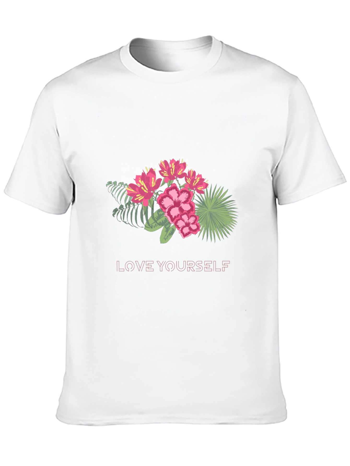 Floral Love Yourself Black T-Shirt