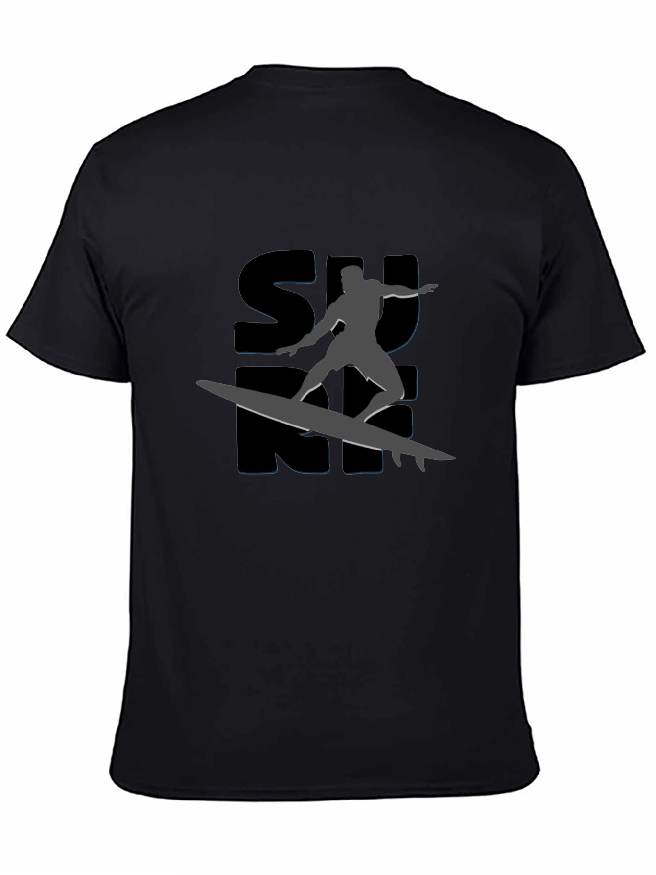 Surfing Silhouette Graphic Tee - Ride the Wave!