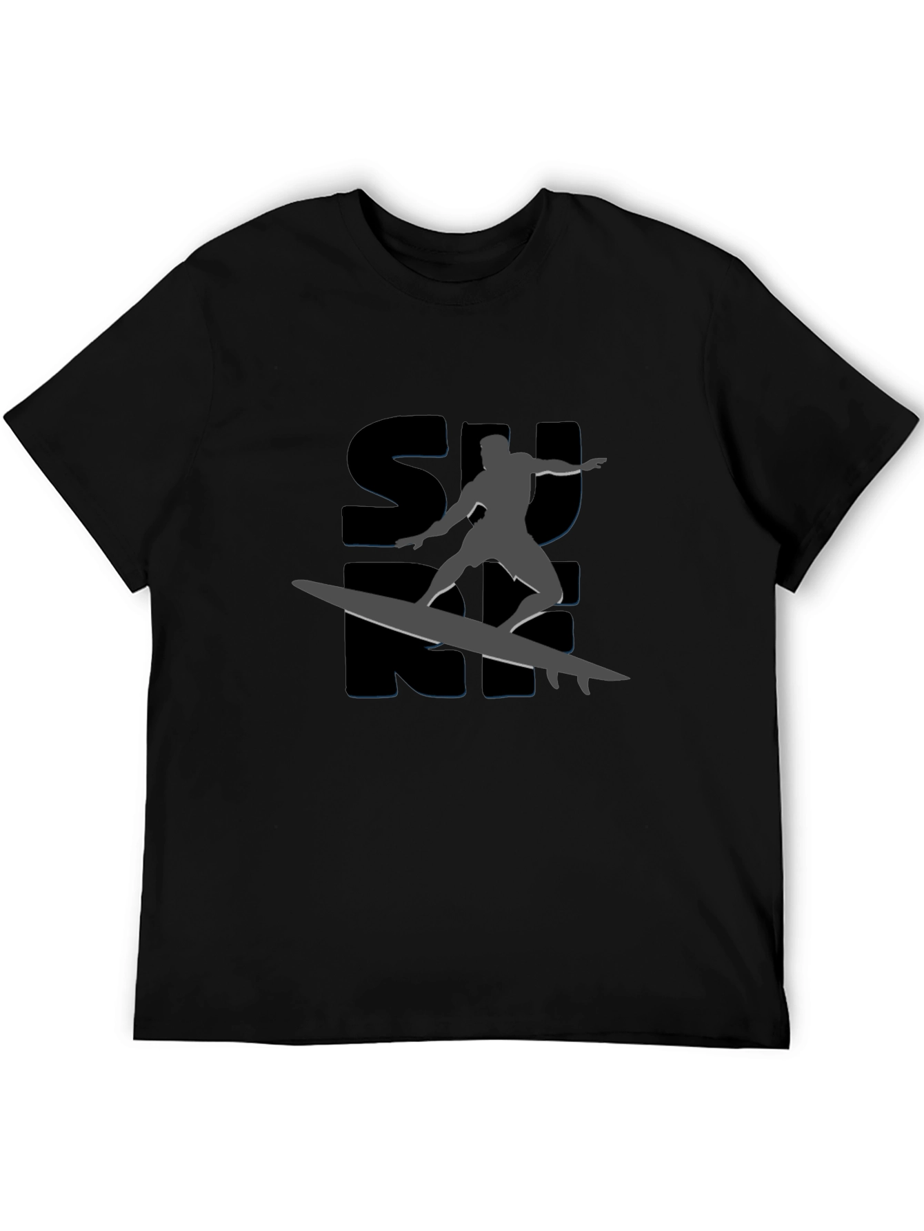 Surfing Silhouette Graphic Tee - Ride the Wave!