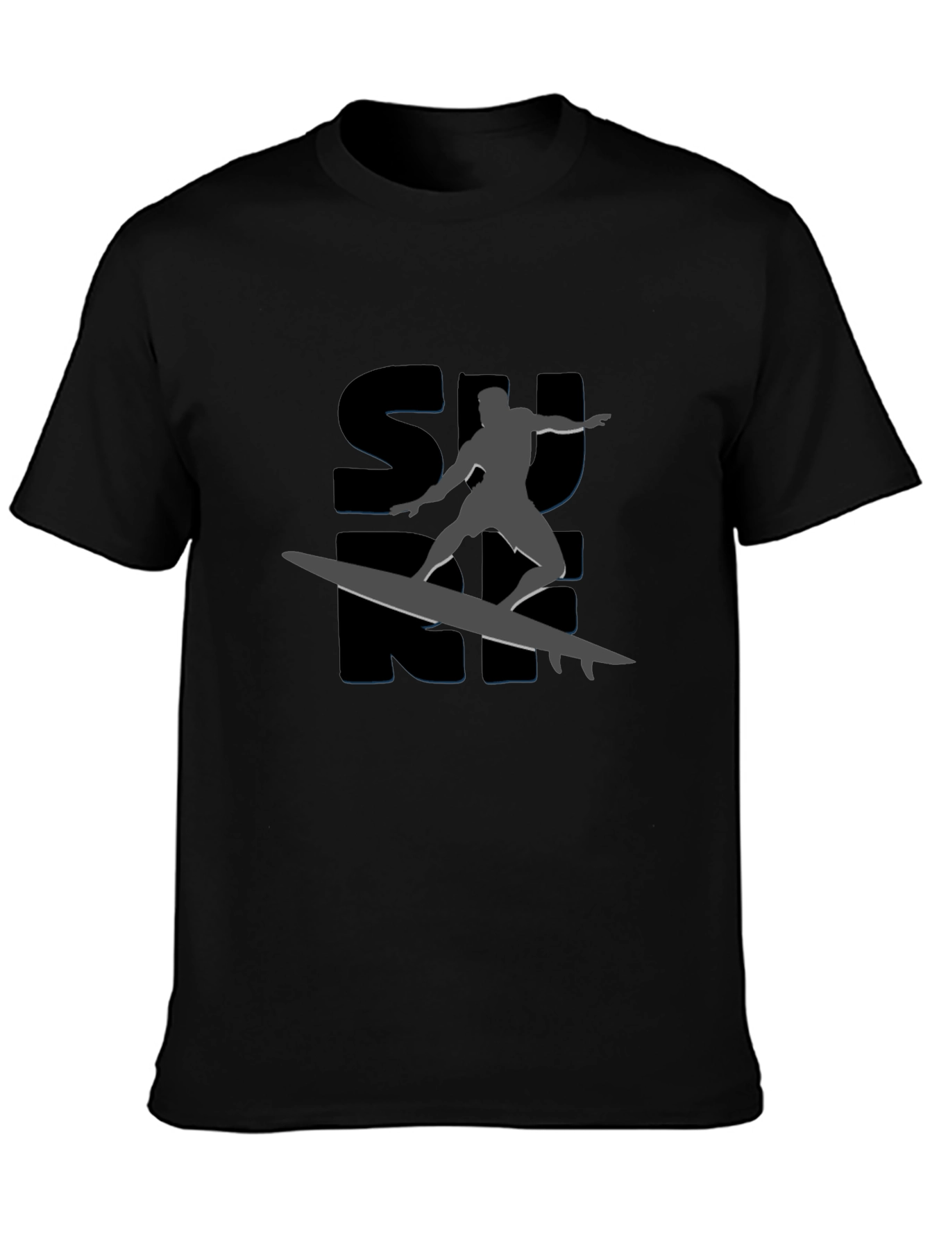 Surfing Silhouette Graphic Tee - Ride the Wave!