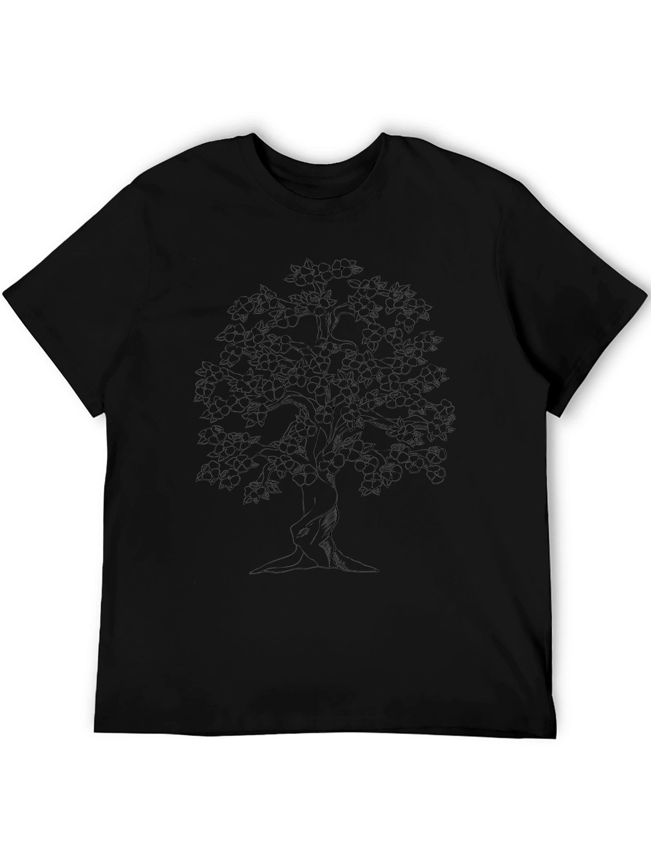 Nature Tree Graphic Tee - Black Cotton Blend