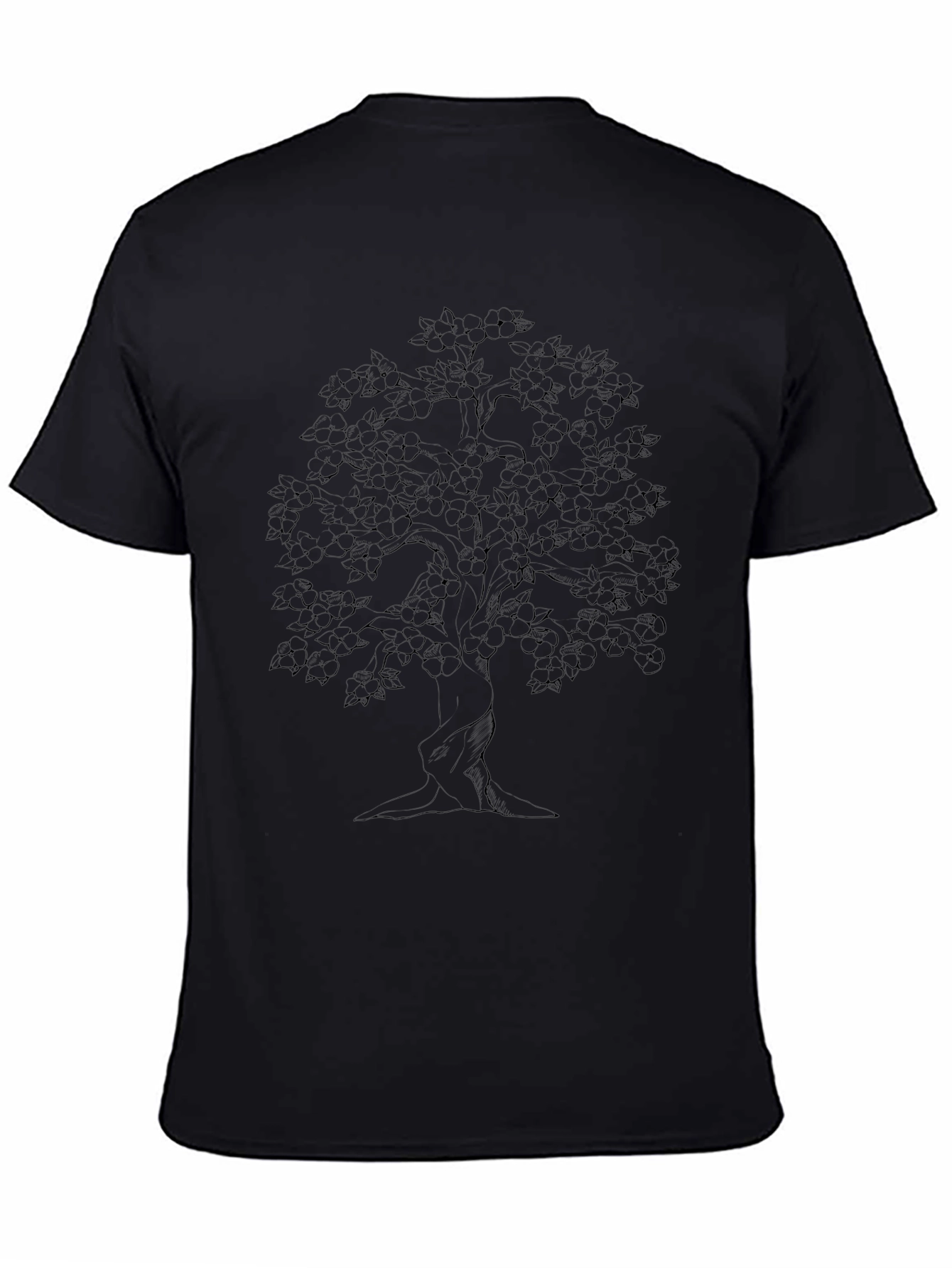 Nature Tree Graphic Tee - Black Cotton Blend
