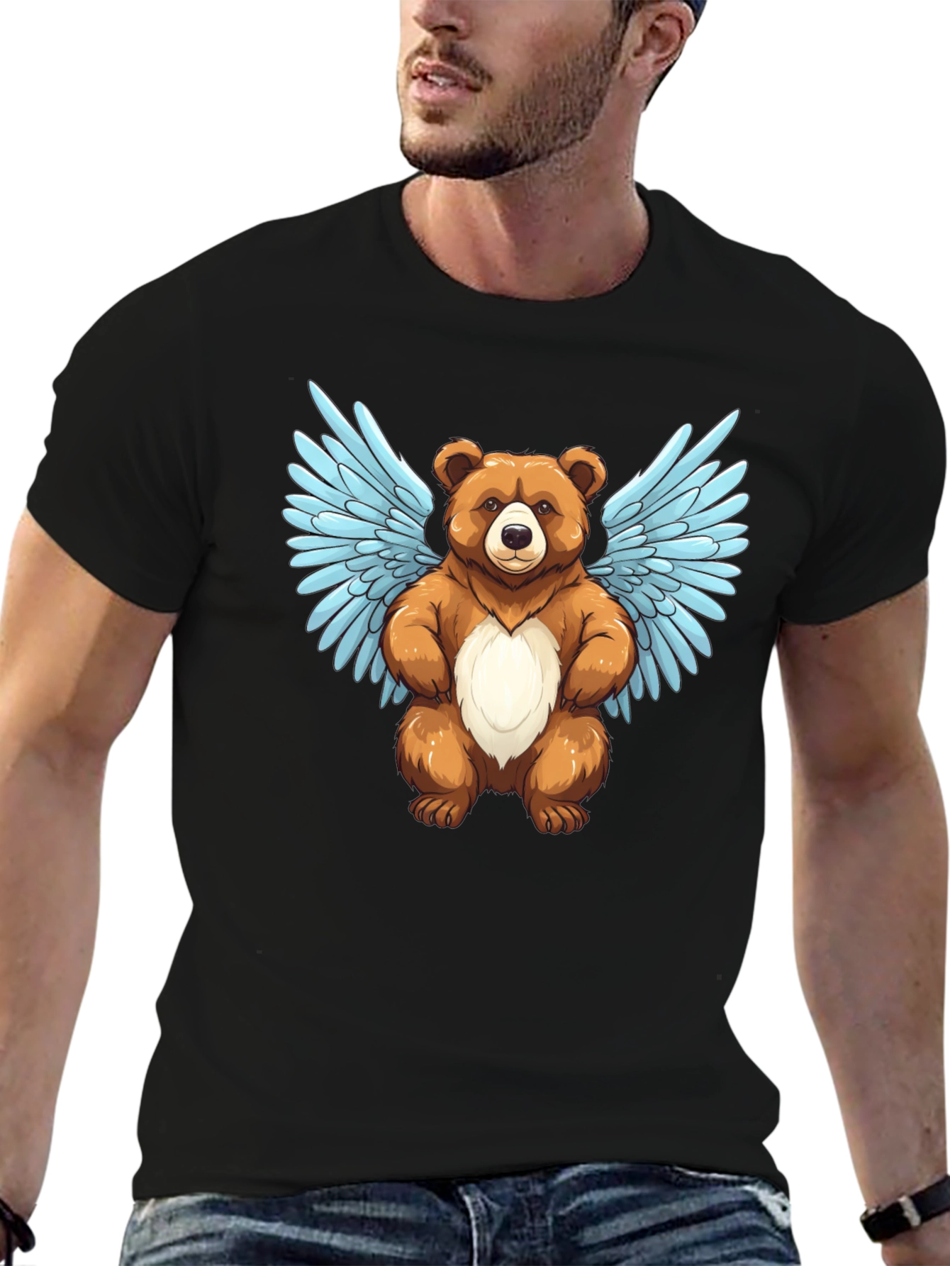 Winged Bear Graphic T-Shirt