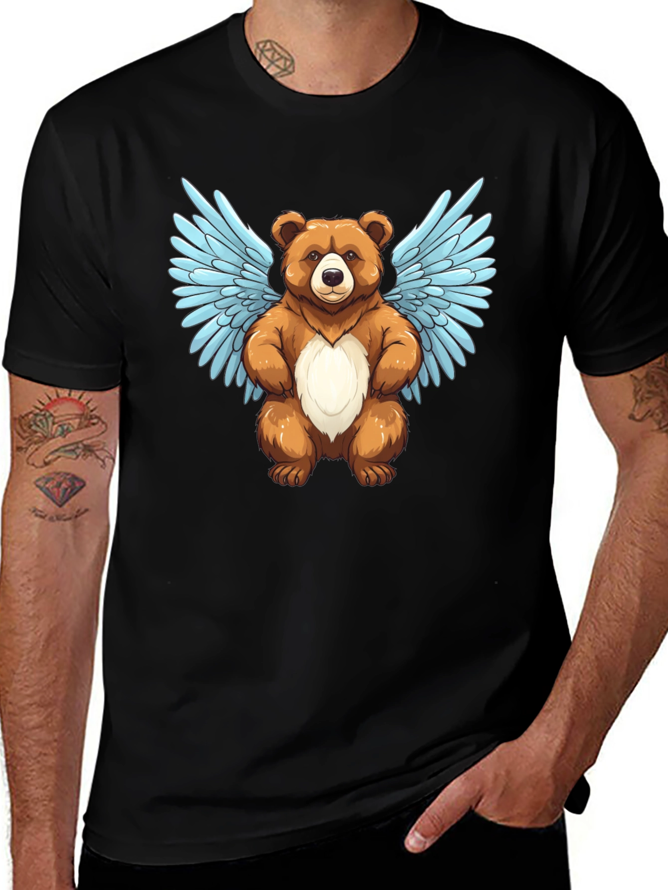 Winged Bear Graphic T-Shirt
