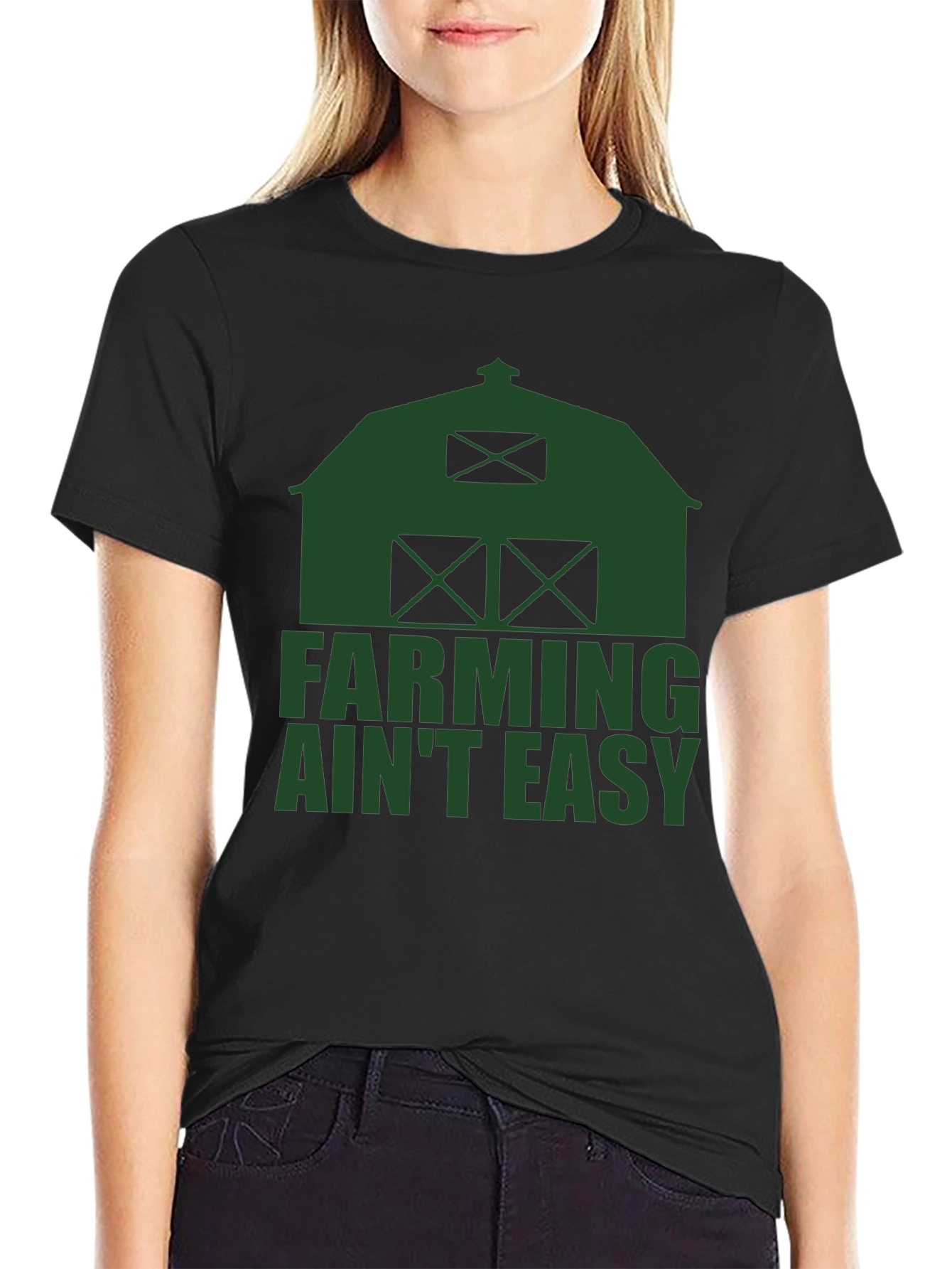 Farming Aint Easy T-Shirt - Black