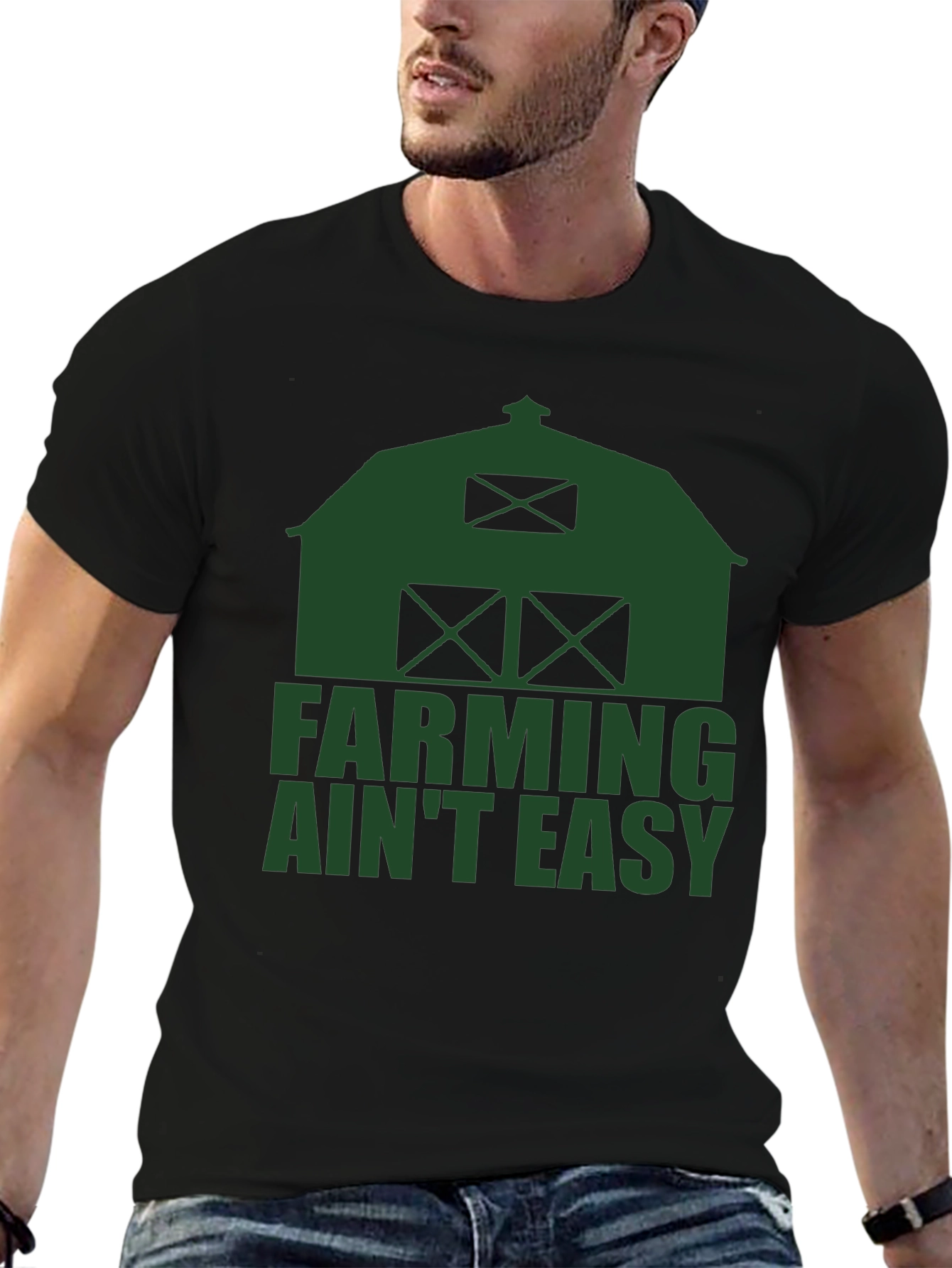 Farming Aint Easy T-Shirt - Black