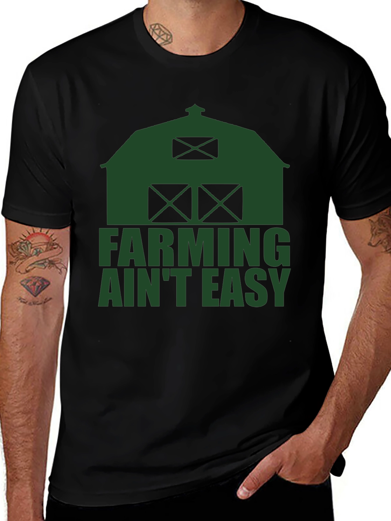 Farming Aint Easy T-Shirt - Black
