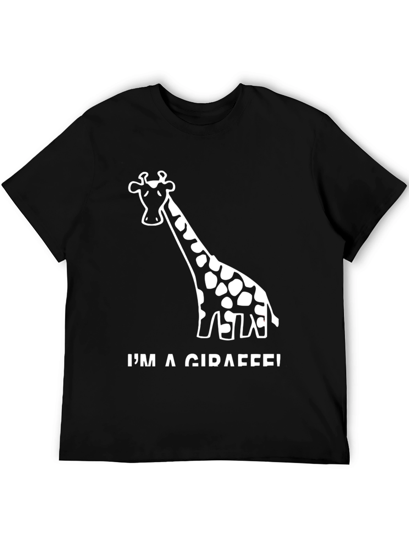 Im a Giraffe! Novelty Graphic Black T-Shirt