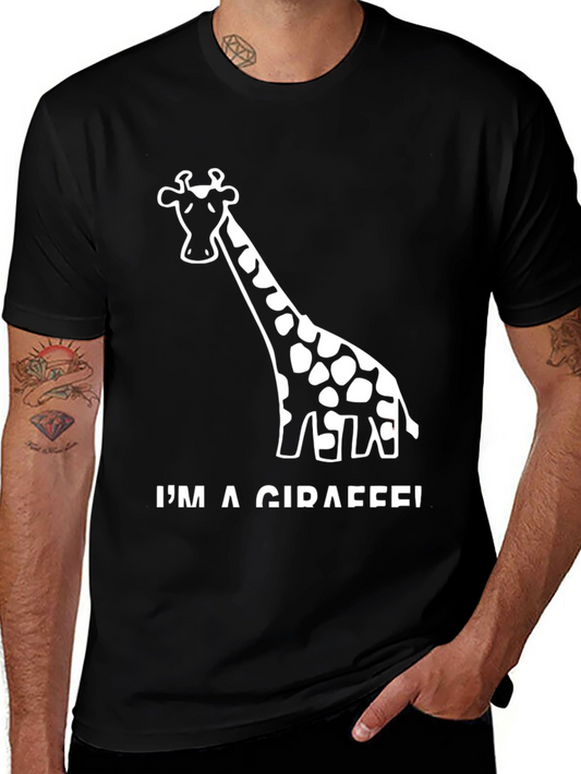 Im a Giraffe! Novelty Graphic Black T-Shirt