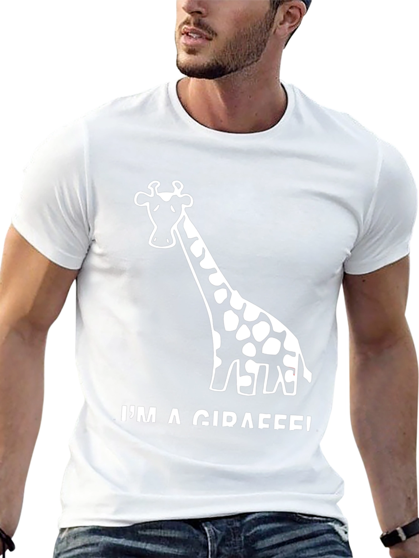 Im a Giraffe! Novelty Graphic Black T-Shirt
