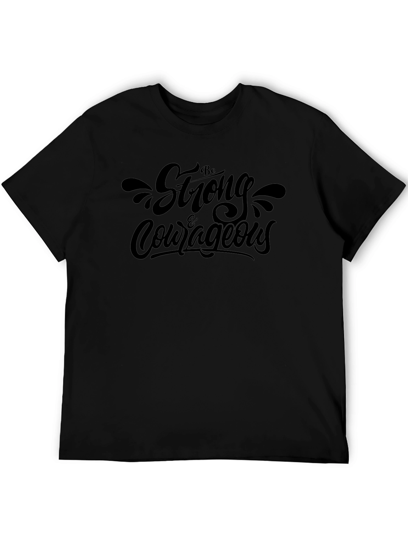 Be Strong & Courageous Black Tee