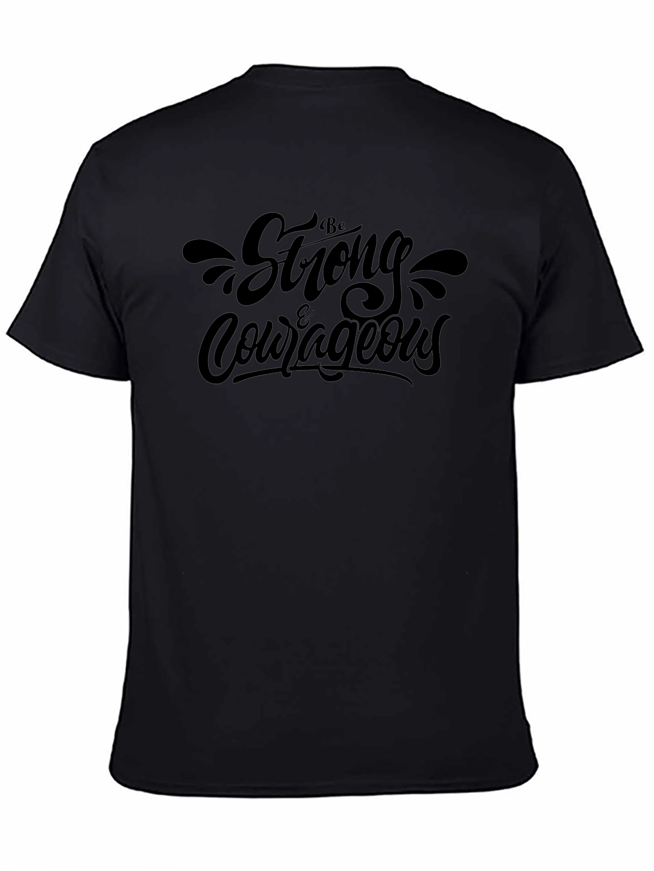 Be Strong & Courageous Black Tee